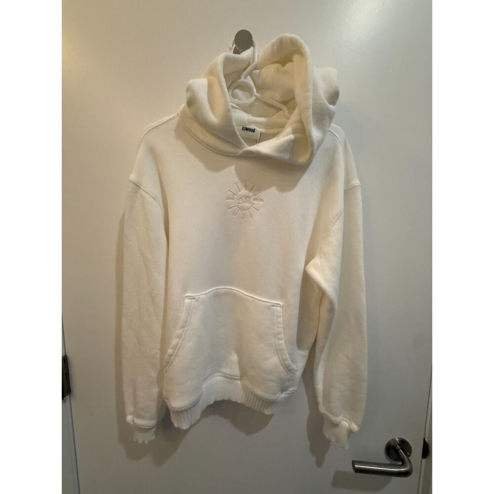 Elwood Cream Sun Embroidery Pullover Hoodie NWT French Terry